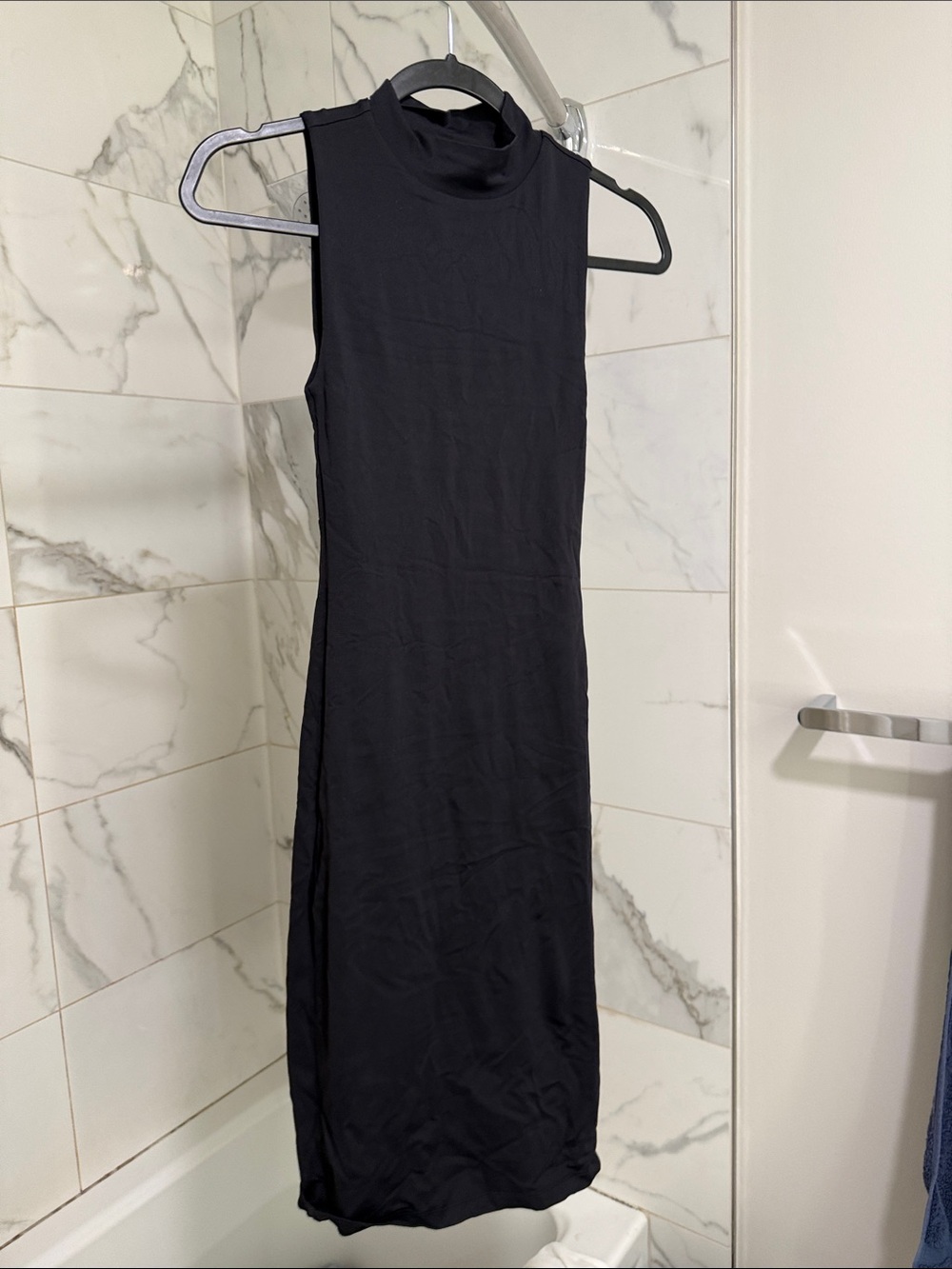 Babaton Black Sleeveless High-Neck Maxi Dress